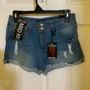 Drowning in Your Love Distressed Shorts